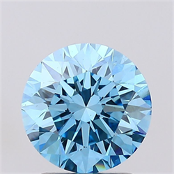 Picture of Lab Grown Diamond 1.80 Carats, Round with Excellent Cut, Fancy Vivid Blue Color, VS1 Clarity and Certified by IGI