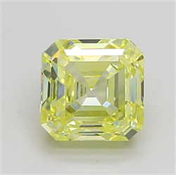 Picture of Lab Grown Diamond 1.24 Carats, Asscher with  Cut, Fancy Yellow Color, VVS2 Clarity and Certified by IGI