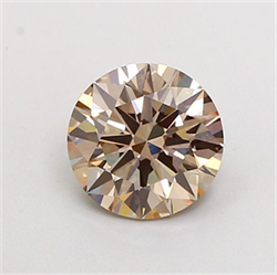 Picture of Lab Grown Diamond 1.80 Carats, Round with Ideal Cut, Fancy Light Brown Color, VVS2 Clarity and Certified by IGI