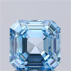Picture of Lab Grown Diamond 1.51 Carats, Asscher with  Cut, Fancy Vivid Blue Color, VVS1 Clarity and Certified by IGI
