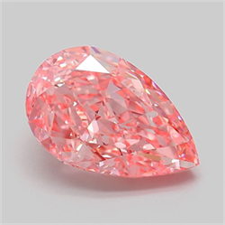 Picture of Lab Grown Diamond 4.23 Carats, Pear with  Cut, Fancy Vivid Pink Color, VS1 Clarity and Certified by IGI