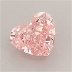 Picture of Lab Grown Diamond 1.55 Carats, Heart with  Cut, Fancy Vivid Pink Color, VVS2 Clarity and Certified by IGI