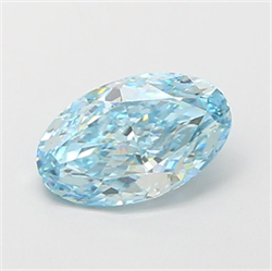 Picture of Lab Grown Diamond 1.24 Carats, Oval with  Cut, Fancy Intense Blue Color, VVS2 Clarity and Certified by IGI