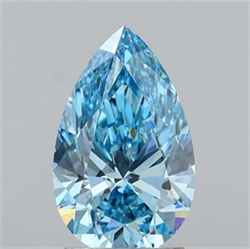 Picture of Lab Grown Diamond 2.08 Carats, Pear with  Cut, Fancy Vivid Blue Color, VS1 Clarity and Certified by IGI