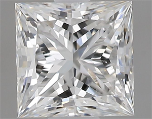 Picture of Natural Diamond 0.51 Carats, Princess with  Cut, F Color, SI1 Clarity and Certified by GIA