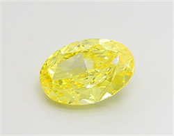 Picture of Lab Grown Diamond 1.68 Carats, Oval with  Cut, Fancy Vivid Yellow Color, VVS2 Clarity and Certified by IGI