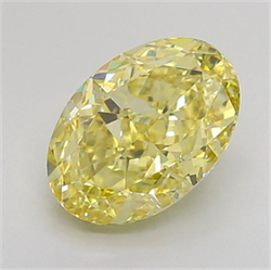 Picture of Lab Grown Diamond 3.04 Carats, Oval with  Cut, Fancy Intense Yellow Color, VS1 Clarity and Certified by IGI