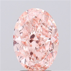 Picture of Lab Grown Diamond 3.20 Carats, Oval with  Cut, Fancy Intense Pink Color, VVS2 Clarity and Certified by IGI