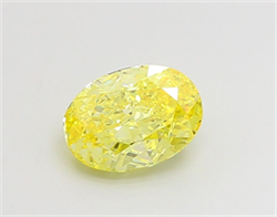 Picture of Lab Grown Diamond 1.51 Carats, Oval with  Cut, Fancy Vivid Yellow Color, VS1 Clarity and Certified by IGI