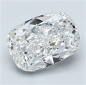 Natural Diamond 3.44 Carats, Cushion with  Cut, G Color, VS2 Clarity and Certified by GIA