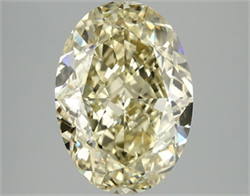 Picture of Lab Grown Diamond 5.00 Carats, Oval with  Cut, Fancy Vivid Yellow Color, VS1 Clarity and Certified by IGI