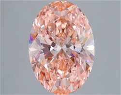 Picture of Lab Grown Diamond 4.08 Carats, Oval with  Cut, Fancy Vivid Pink Color, VS1 Clarity and Certified by IGI