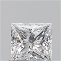 Natural Diamond 0.50 Carats, Princess with  Cut, D Color, VS2 Clarity and Certified by GIA