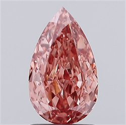 Picture of Lab Grown Diamond 1.48 Carats, Pear with  Cut, Fancy Vivid Pink Color, VVS2 Clarity and Certified by IGI