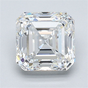 Foto Diamante Natural 1.86 quilates, Asscher , Color F, claridad VVS2 y certificado GIA de