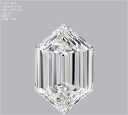 Picture of Natural Diamond 1.02 Carats, HEXAGONAL with  Cut, G Color, VVS1 Clarity and Certified by GIA