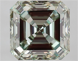 Picture of Lab Grown Diamond 3.10 Carats, Asscher with  Cut, Fancy Green Color, VVS2 Clarity and Certified by IGI
