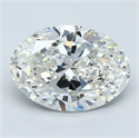 Natural Diamond 4.03 Carats, Oval with  Cut, H Color, SI1 Clarity and Certified by GIA