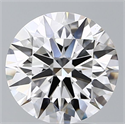 Lab Grown Diamond 3.06 Carats, Round with Excellent Cut, E Color, VS2 Clarity and Certified by GIA