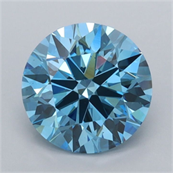 Picture of Lab Grown Diamond 1.52 Carats, Round with Ideal Cut, Fancy Vivid Blue Color, VVS1 Clarity and Certified by IGI