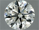 Natural Diamond 1.35 Carats, Round with Excellent Cut, K Color, VVS2 Clarity and Certified by IGI