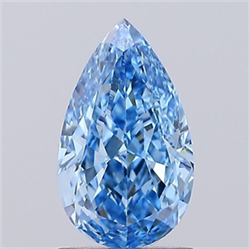 Picture of Lab Grown Diamond 1.21 Carats, Pear with  Cut, Fancy Vivid Blue Color, VS1 Clarity and Certified by IGI