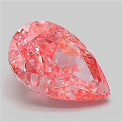 Picture of Lab Grown Diamond 2.10 Carats, Pear with  Cut, Fancy Vivid Pink Color, VVS2 Clarity and Certified by IGI