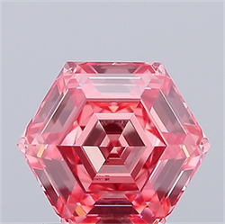 Picture of Lab Grown Diamond 1.53 Carats, HEXAGONAL with  Cut, Fancy Vivid Pink Color, VS1 Clarity and Certified by IGI