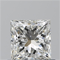 Natural Diamond 0.71 Carats, Princess with  Cut, I Color, VVS2 Clarity and Certified by GIA