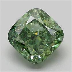 Picture of Lab Grown Diamond 1.64 Carats, CUSHION MODIFIED with  Cut, Fancy Vivid Green Color, VVS2 Clarity and Certified by IGI