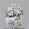 Natural Diamond 0.52 Carats, Oval with  Cut, F Color, VS2 Clarity and Certified by GIA