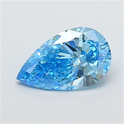 Picture of Lab Grown Diamond 1.56 Carats, Pear with  Cut, Fancy Vivid Blue Color, VVS2 Clarity and Certified by IGI