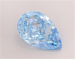 Picture of Lab Grown Diamond 2.19 Carats, Pear with  Cut, Fancy Vivid Blue Color, VS1 Clarity and Certified by IGI