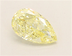 Picture of Lab Grown Diamond 1.24 Carats, Pear with  Cut, Fancy Yellow Color, VVS2 Clarity and Certified by IGI
