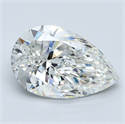 Natural Diamond 4.01 Carats, Pear with  Cut, H Color, SI1 Clarity and Certified by GIA