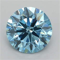 Picture of Lab Grown Diamond 1.86 Carats, Round with Ideal Cut, Fancy Vivid Blue Color, VVS2 Clarity and Certified by IGI
