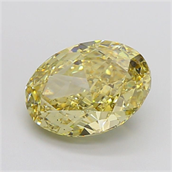 Picture of Lab Grown Diamond 8.09 Carats, Oval with  Cut, Fancy Intense Yellow Color, VS2 Clarity and Certified by IGI