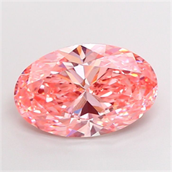 Picture of Lab Grown Diamond 5.08 Carats, Oval with  Cut, Fancy Vivid Pink Color, VVS2 Clarity and Certified by IGI