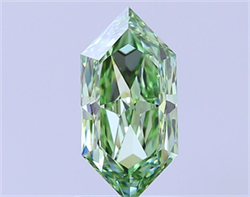 Picture of Lab Grown Diamond 1.51 Carats, HEXAGONAL with  Cut, Fancy Vivid Green Color, VS1 Clarity and Certified by IGI