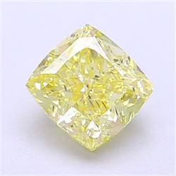 Picture of Lab Grown Diamond 1.52 Carats, CUSHION MODIFIED with  Cut, Fancy Intense Yellow Color, VS2 Clarity and Certified by IGI