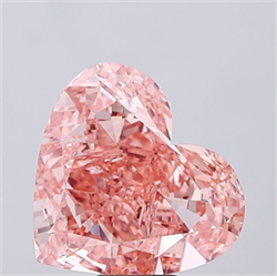 Picture of Lab Grown Diamond 11.03 Carats, Heart with  Cut, Fancy Vivid Pink Color, VS1 Clarity and Certified by IGI