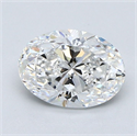 Natural Diamond 1.30 Carats, Oval with  Cut, E Color, VVS2 Clarity and Certified by GIA