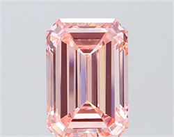 Picture of Lab Grown Diamond 5.50 Carats, Emerald with  Cut, Fancy Intense Pink Color, VS1 Clarity and Certified by IGI
