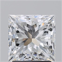 Natural Diamond 2.20 Carats, Princess with  Cut, E Color, SI1 Clarity and Certified by GIA