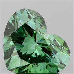 Picture of Lab Grown Diamond 1.82 Carats, Heart with  Cut, Fancy Vivid Green Color, VS1 Clarity and Certified by IGI