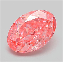 Picture of Lab Grown Diamond 2.05 Carats, Oval with  Cut, Fancy Vivid Pink Color, VVS2 Clarity and Certified by IGI