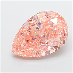 Picture of Lab Grown Diamond 5.02 Carats, Pear with  Cut, Fancy Vivid Pink Color, VS1 Clarity and Certified by IGI