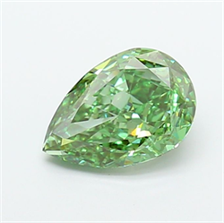 Picture of Lab Grown Diamond 3.01 Carats, Pear with  Cut, Fancy Vivid Green Color, VS1 Clarity and Certified by IGI