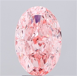 Picture of Lab Grown Diamond 3.53 Carats, Oval with  Cut, Fancy Vivid Pink Color, VS1 Clarity and Certified by IGI