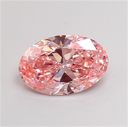 Picture of Lab Grown Diamond 2.00 Carats, Oval with  Cut, Fancy Vivid Pink Color, VVS2 Clarity and Certified by IGI